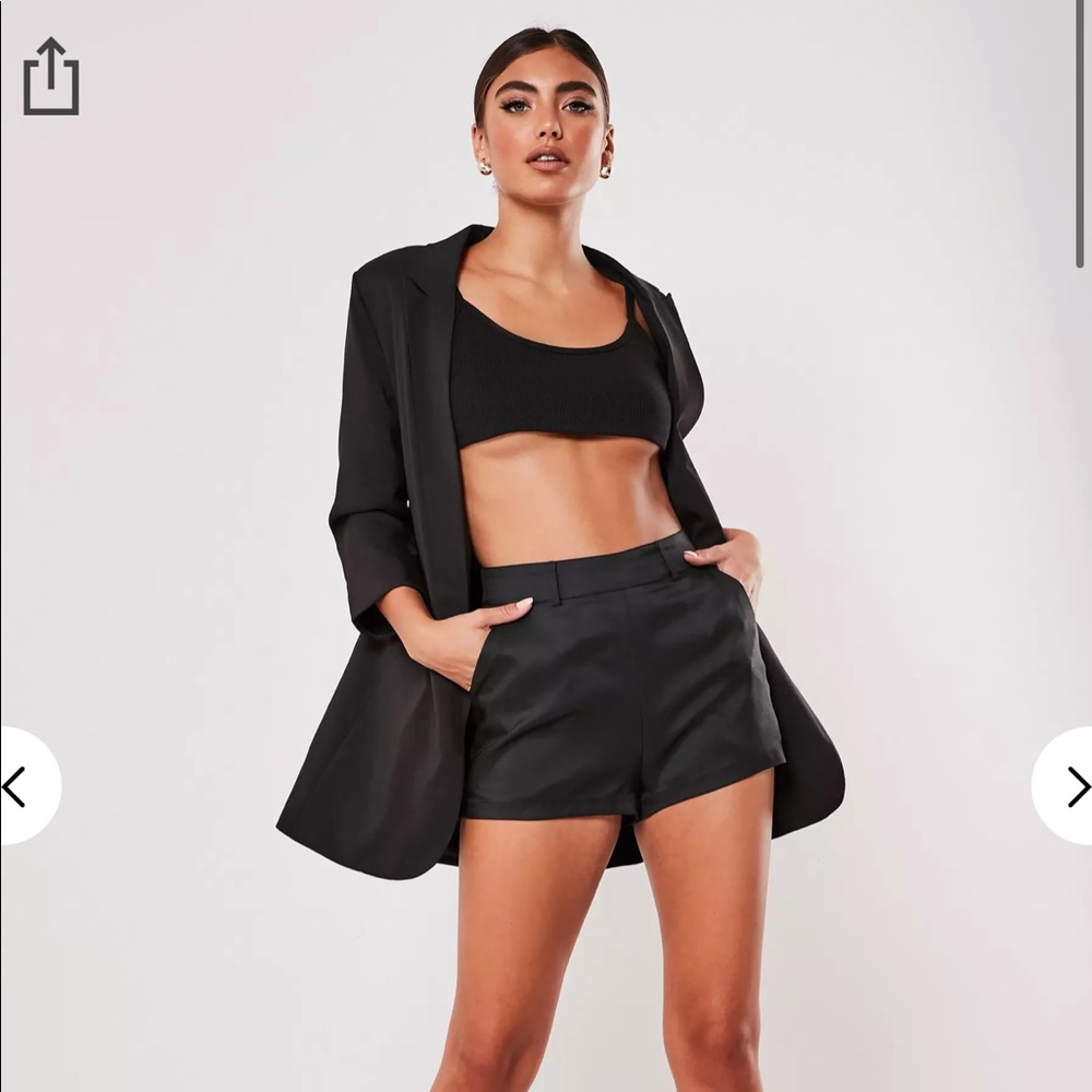 High Waisted Black Co Ord Shorts